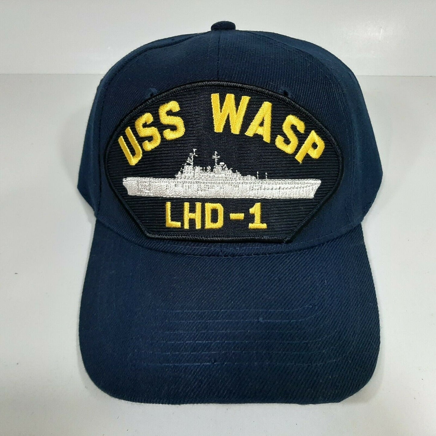 U.S. Navy USS Wasp LHD-1 Men's Hat Patch Cap Navy Blue Acrylic