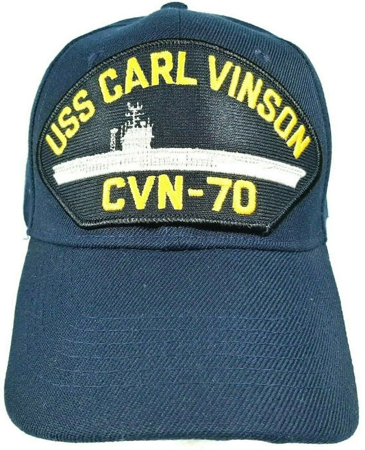 U.S. Navy USS Carl Vinson CVN-70 Men's Cap Patch Hat Navy Blue Acrylic