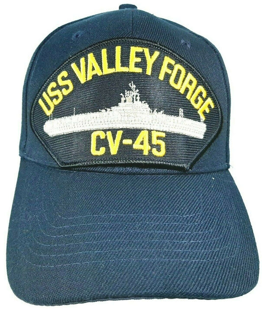 U.S. Navy USS Valley Forge CV-45 Men's Cap Patch Hat Navy Blue Acrylic