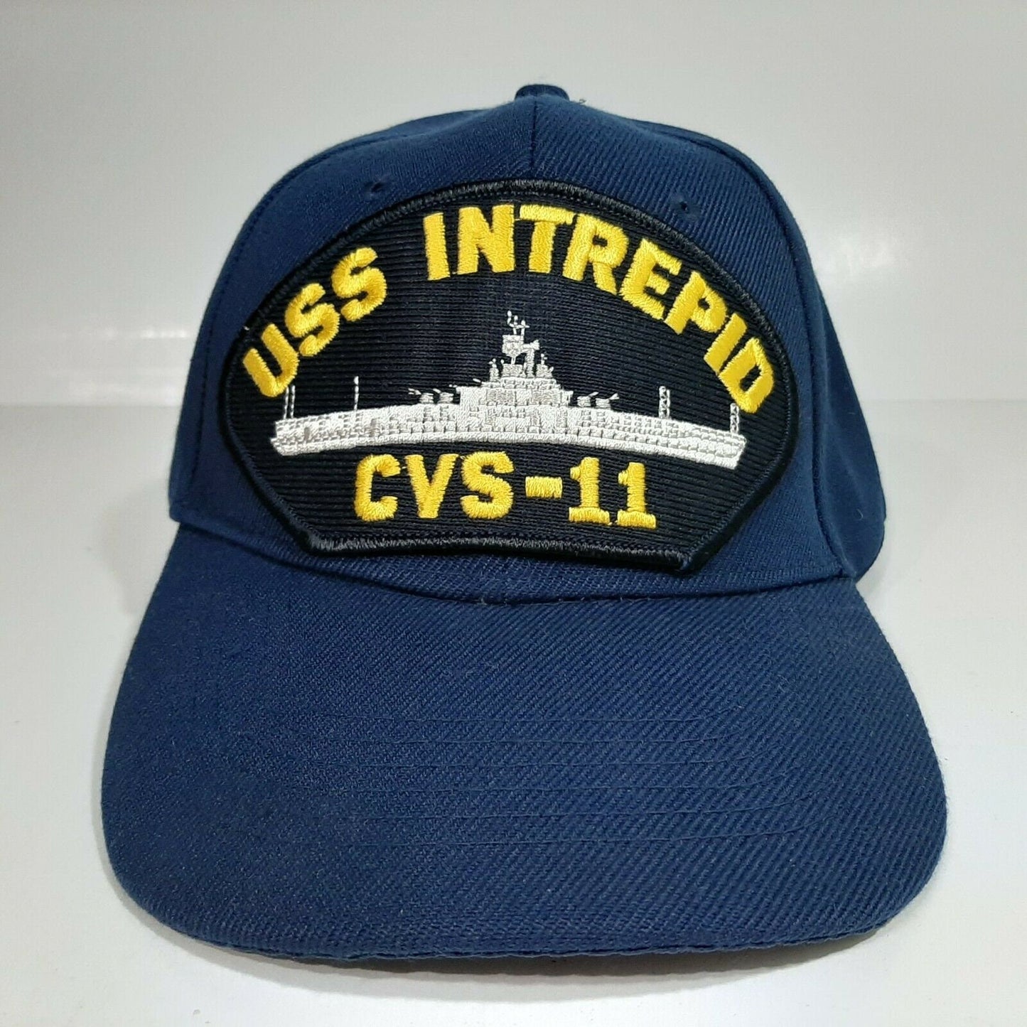 US Navy USS Intrepid CVS-11 Men's Cap Patch Hat Navy Blue Acrylic