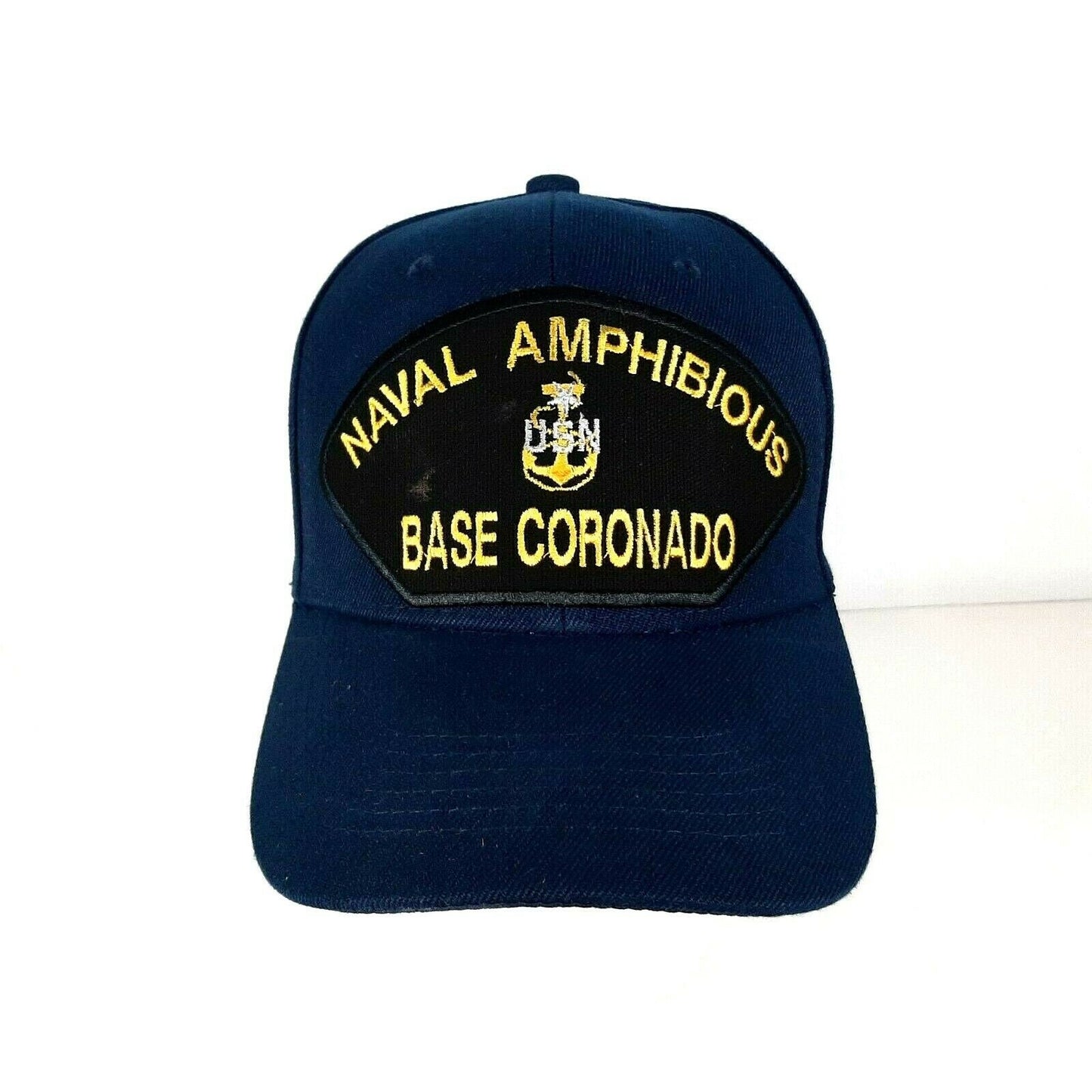Naval Amphibious Base Coronado Mens Baseball Cap Hat Blue Embroidered Patch