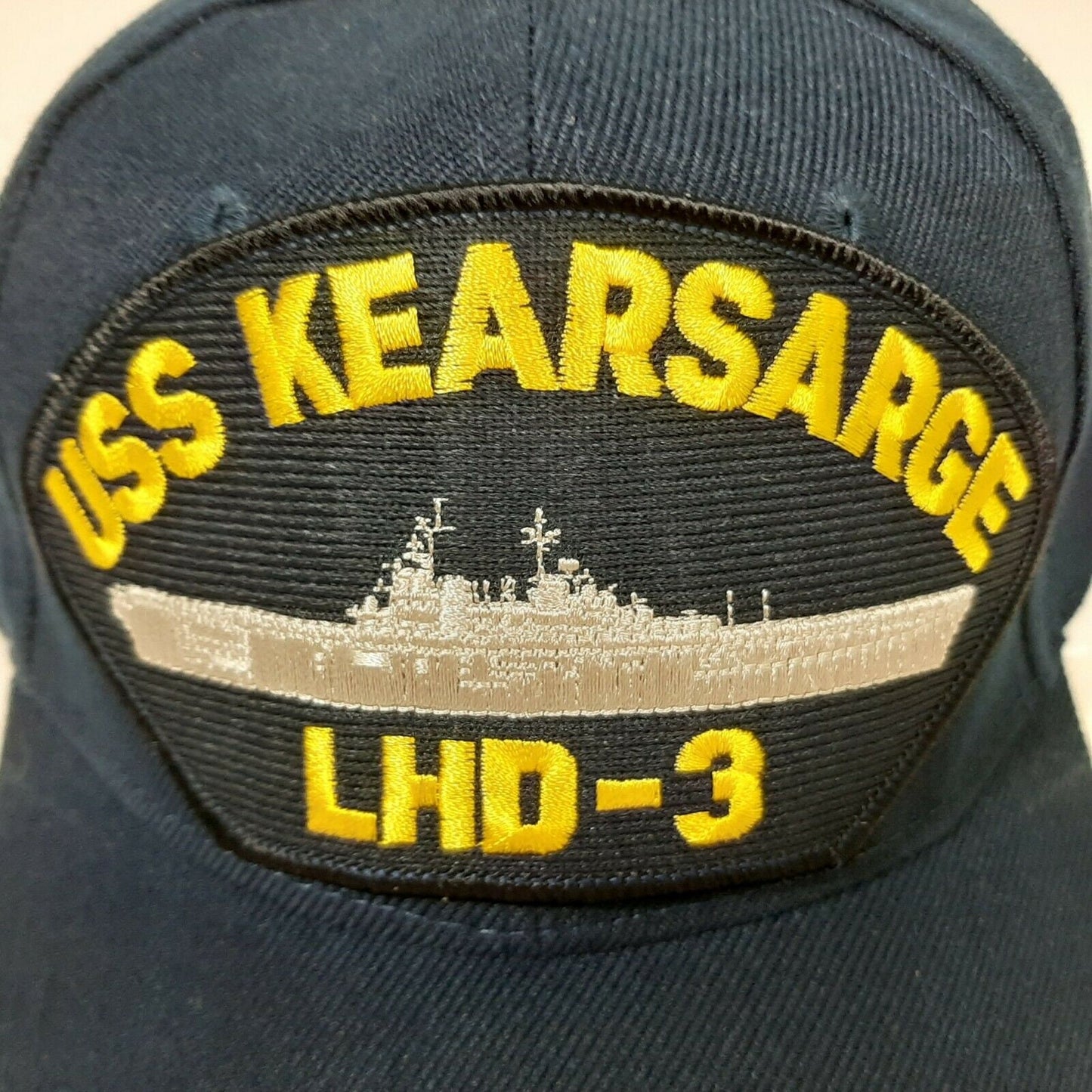 U.S. Navy USS Kearsarge LHD-3 Men's Patch Cap Hat Navy Blue Acrylic