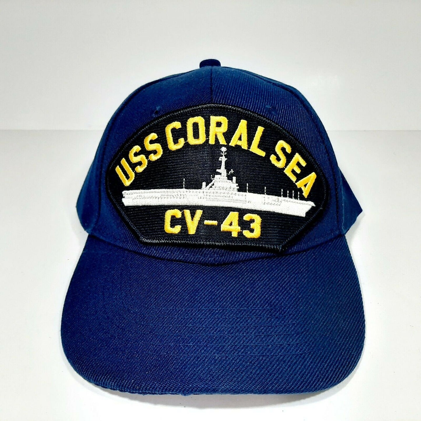 U.S. Navy USS Coral Sea CV-43 Men's Cap Patch Hat Navy Blue Acrylic