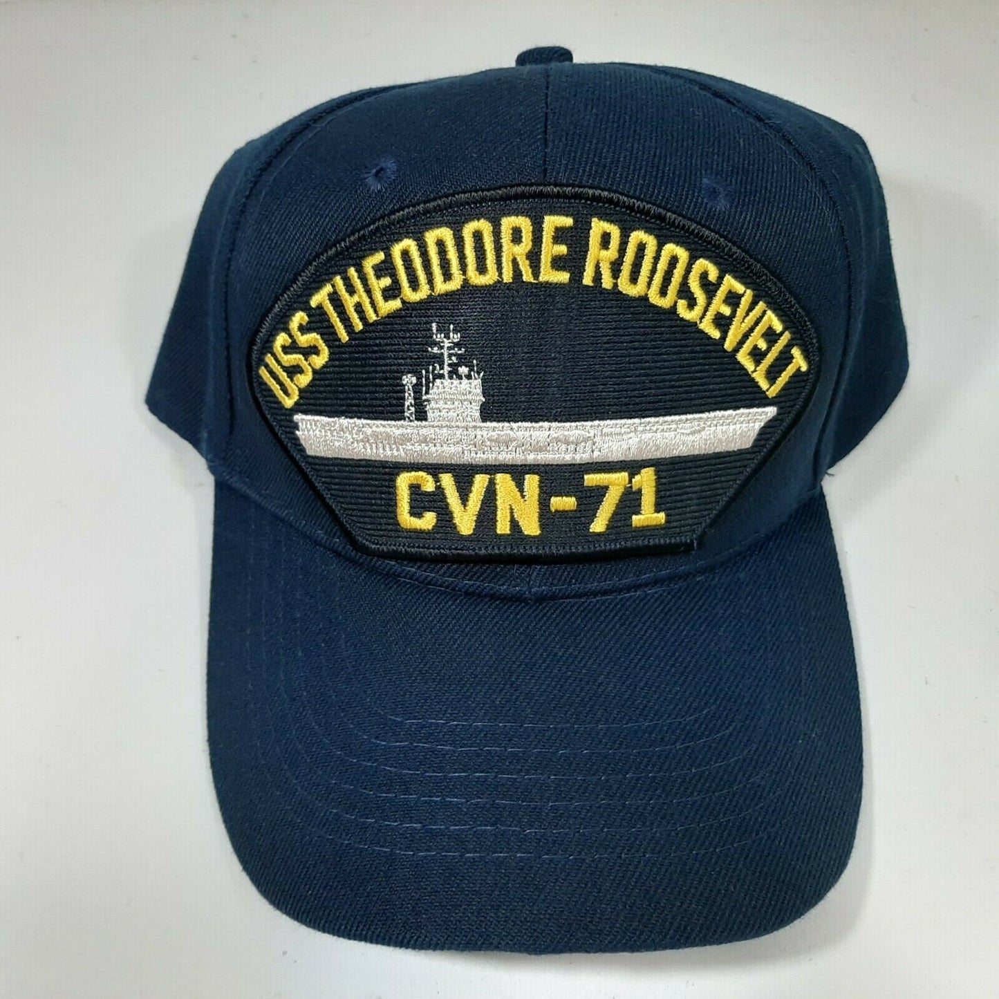 U.S. Navy USS Theodore Roosevelt CVN-71 Men's Patch Cap Hat Navy Blue Acrylic