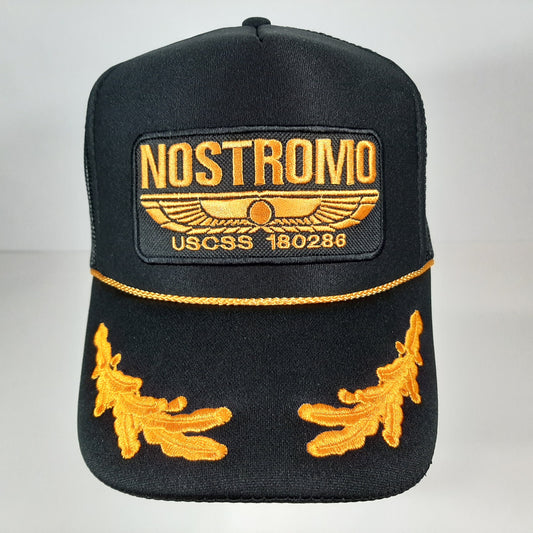 USCSS Nostromo Foam Mesh Snapback OTTO Cap Alien Weyland Yutani Black Patch Embr