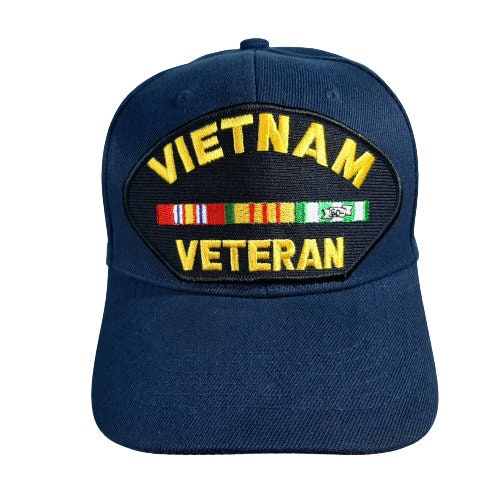 Vietnam Veteran Baseball Cap Hat Blue Embroidered Patch Adjustable Strapback