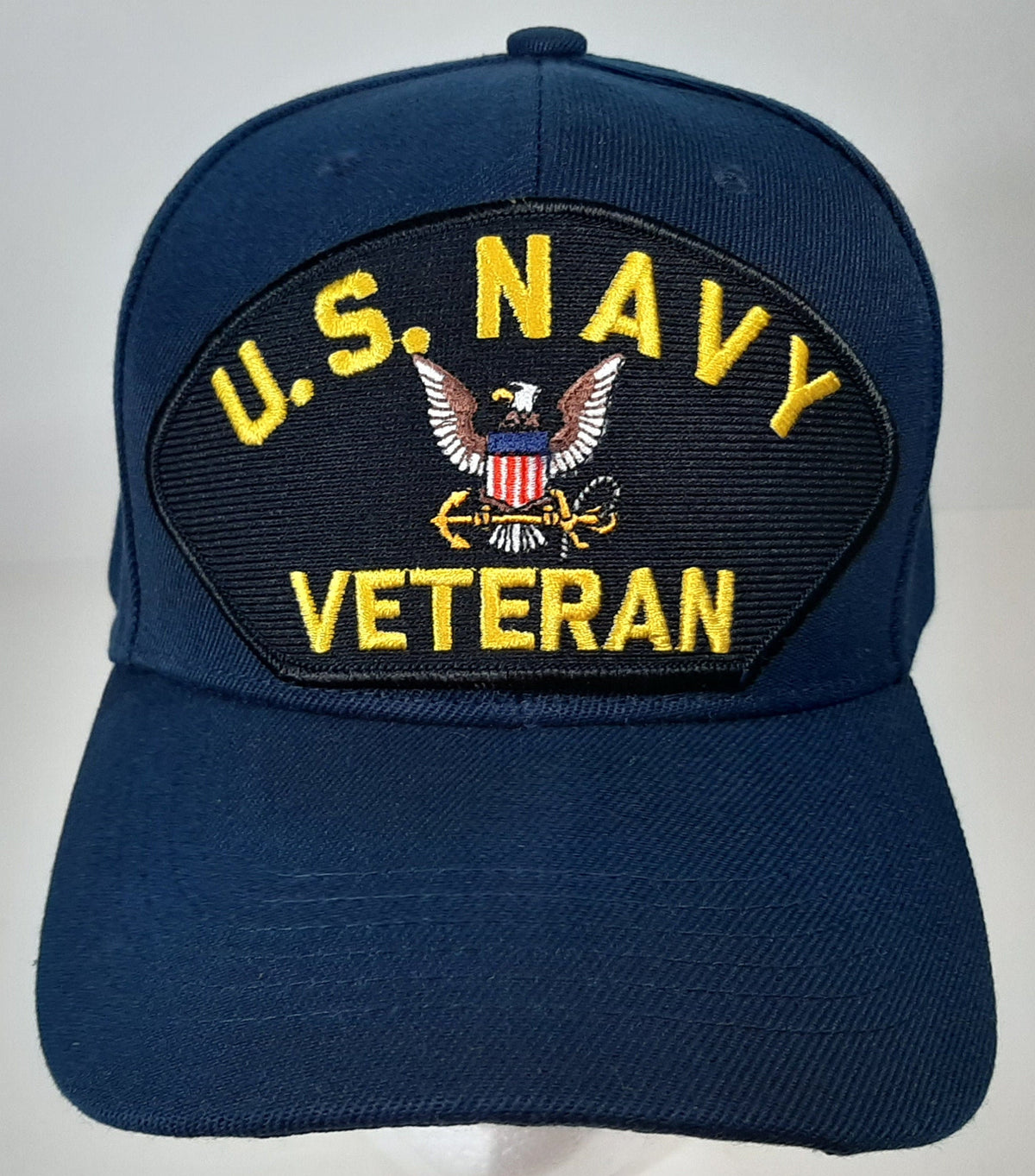 U.S. Navy Veteran Embroidered Patch Baseball Cap Hat Navy Blue Beige Black