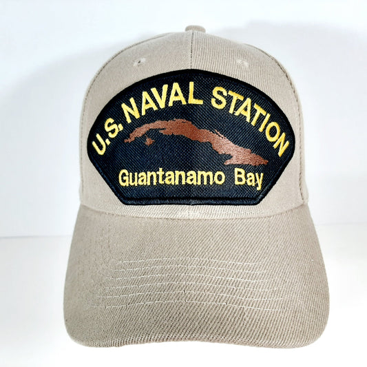 Naval Station Guantanamo Bay Cuba Embroidered Patch Hat Baseball Cap Beige