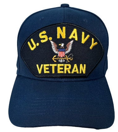 U.S. Navy Veteran Embroidered Patch Hat – Navy Blue, Beige or Black