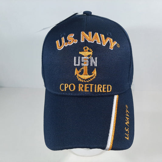 U.S. Navy CPO Retired Hat USN Ball Cap Embroidered 3D (Licensed)