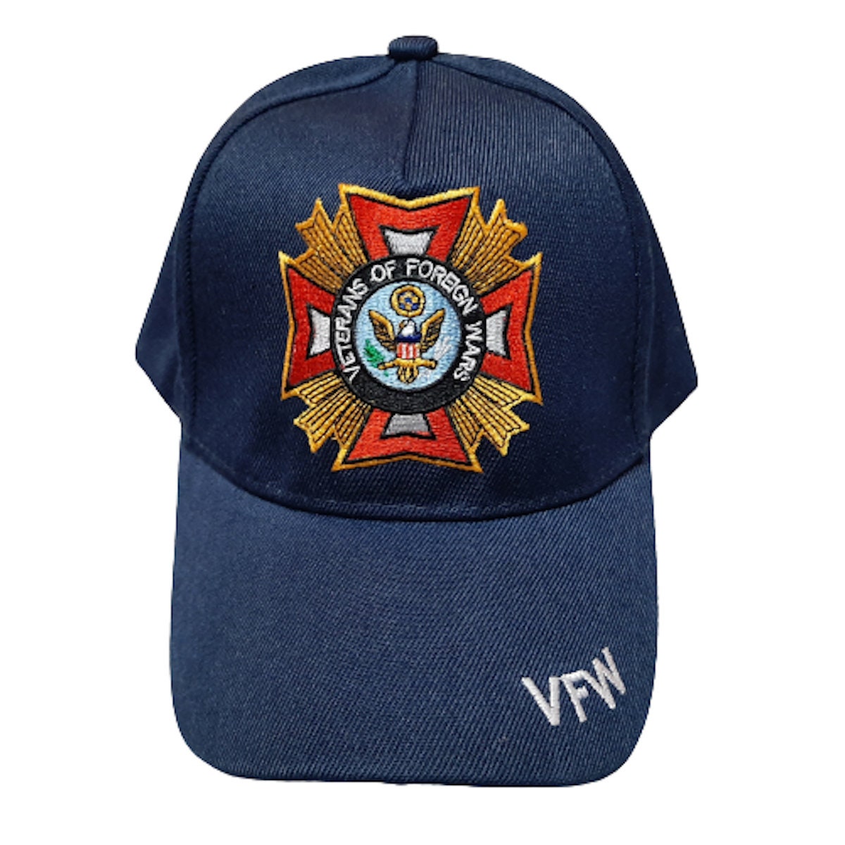 VFW Veterans Of Foreign Wars Baseball Cap Hat Mens One Size Adjustable Blue