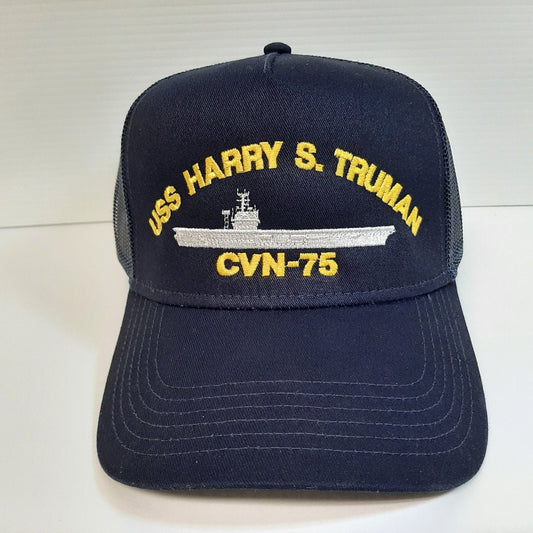 US Navy USS Harry S. Truman CVN-75 Hat Embroidered Baseball Cap Mesh Snapback