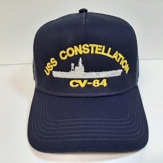 US Navy USS Constellation CV-64 Hat Embroidered Baseball Cap Mesh Snapback