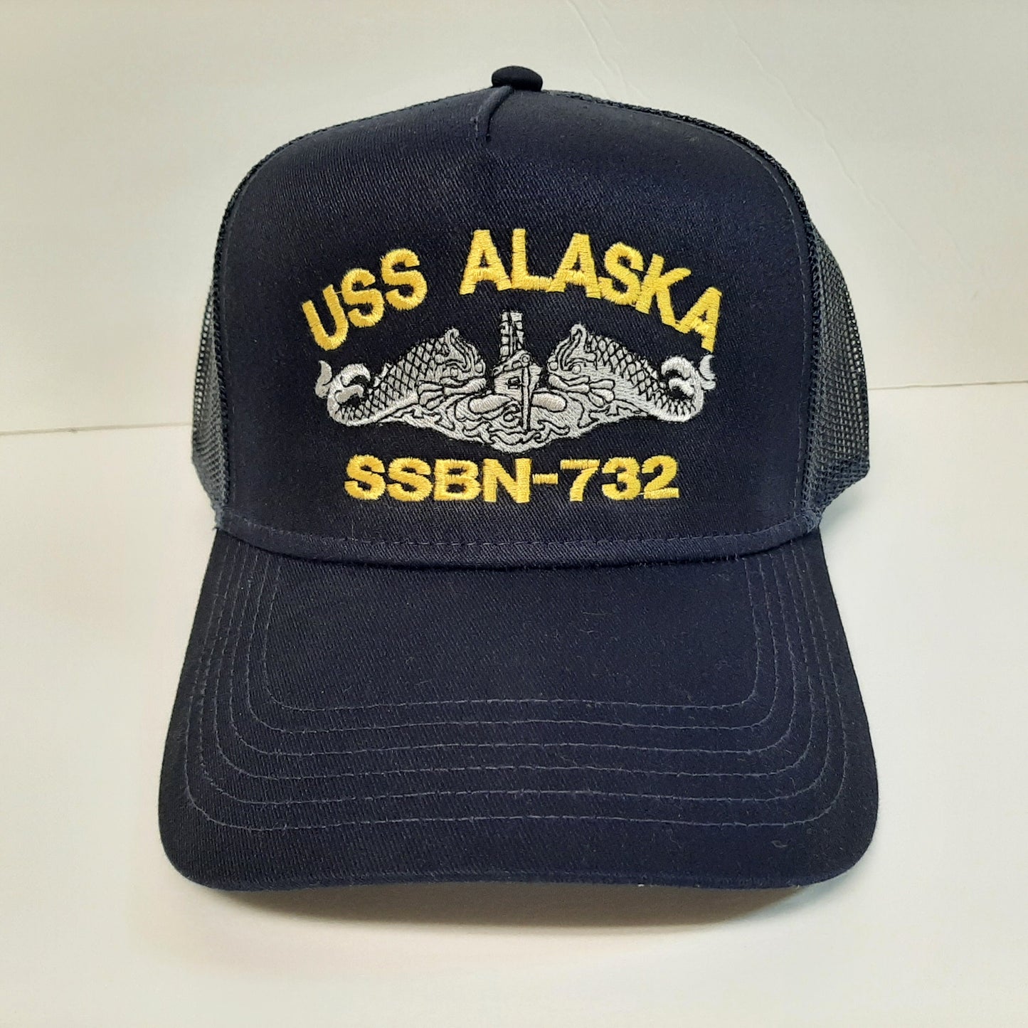 USS Alaska SSBN-732 Boat Baseball Cap Hat Mesh Snapback Blue Embroidered US Navy