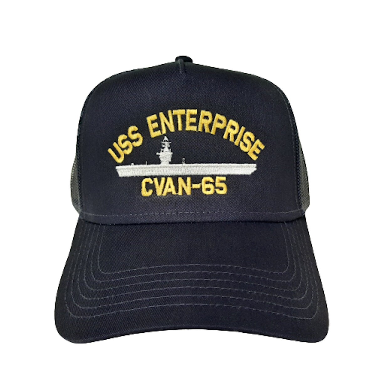 USS Enterprise CVAN-65 Baseball Cap Hat Mesh Snapback Blue Embroidered US Navy