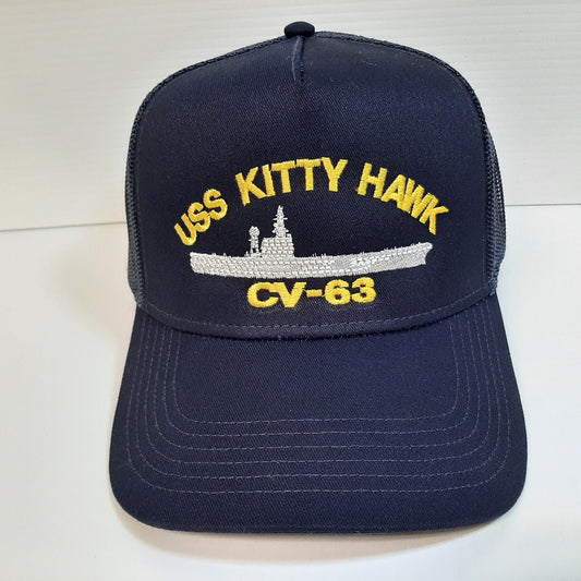 US Navy USS Kitty Hawk CV-63 Hat Embroidered Baseball Cap Mesh Snapback