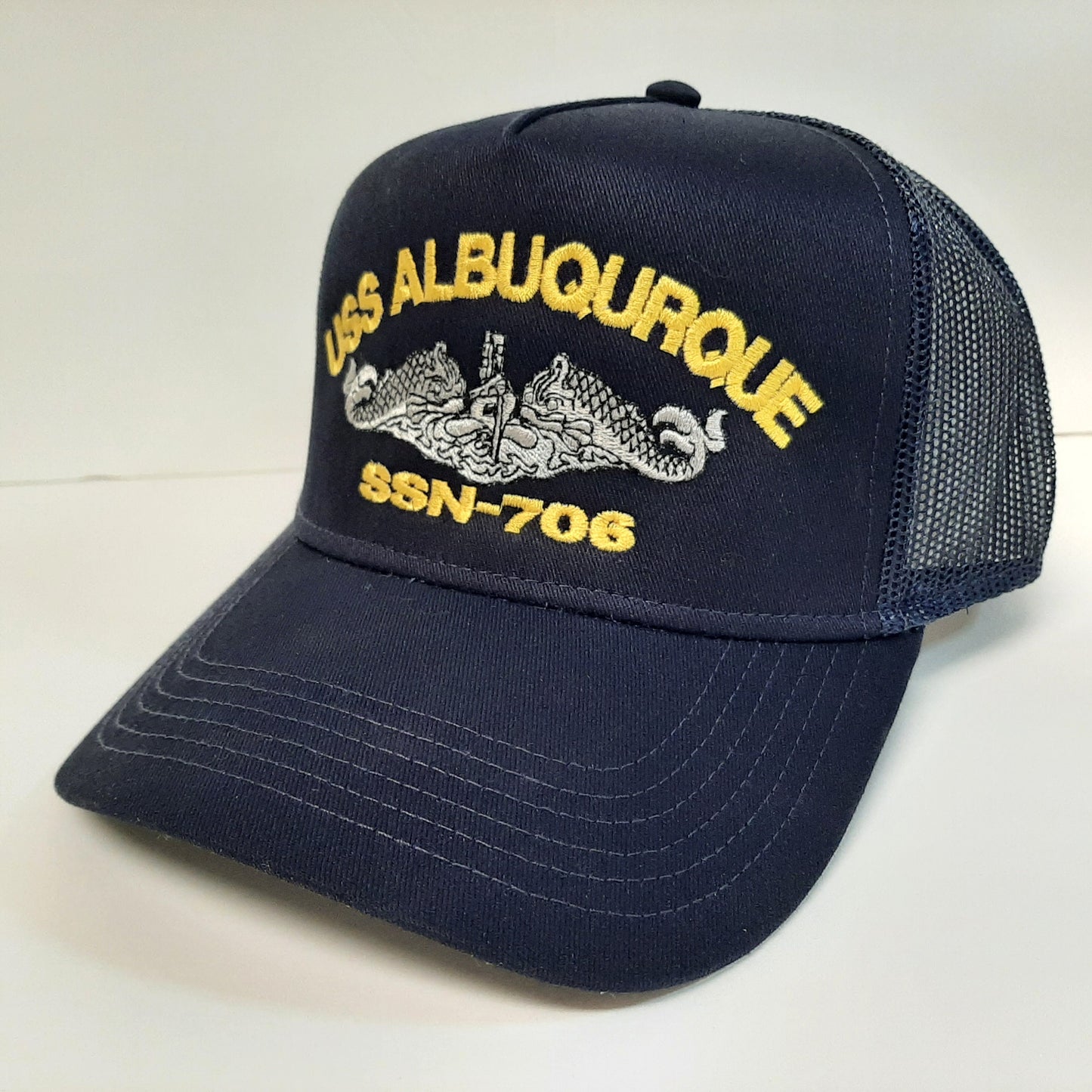 USS Albuquerque SSN-706 Boat Baseball Cap Hat Mesh Snapback Blue US Navy