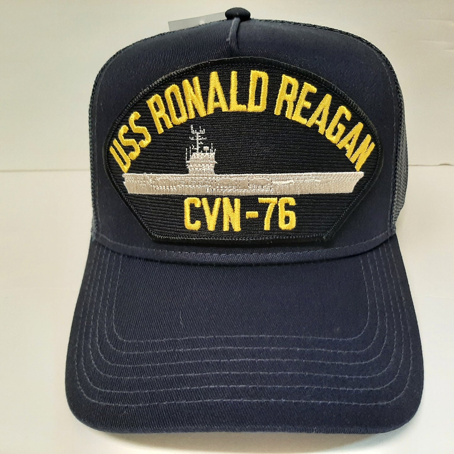 USS Ronald Reagan CVN-76 U.S Navy Ship Boat Patch Hat Cap Mesh Snapback Blue