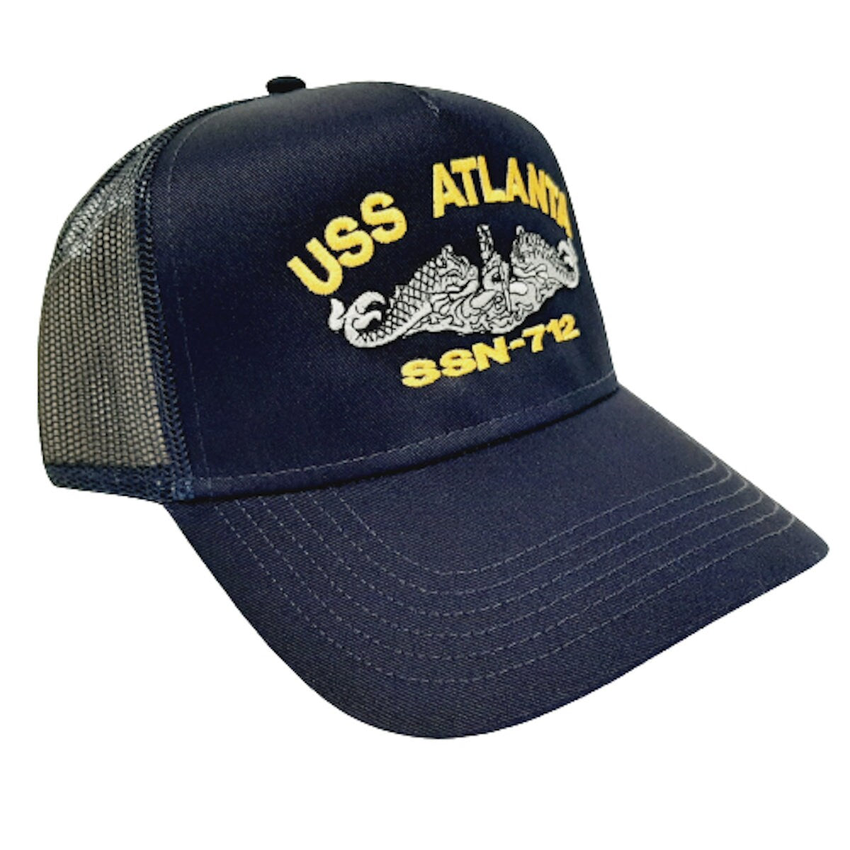 USS Atlanta SSN-712 Submarine Boat Solid or Mesh Hat Cap Blue U.S. Navy Ship Embroidered