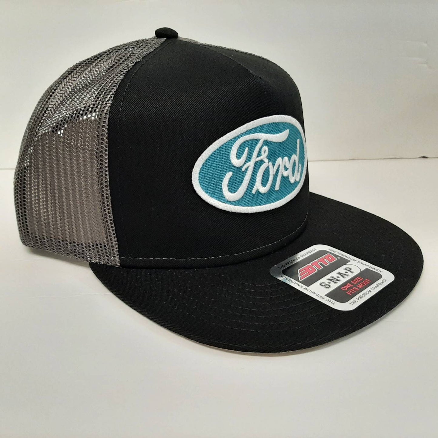 Ford OTTO Flat Bill Baseball Cap Embroidered Patch Snapback Mesh Trucker