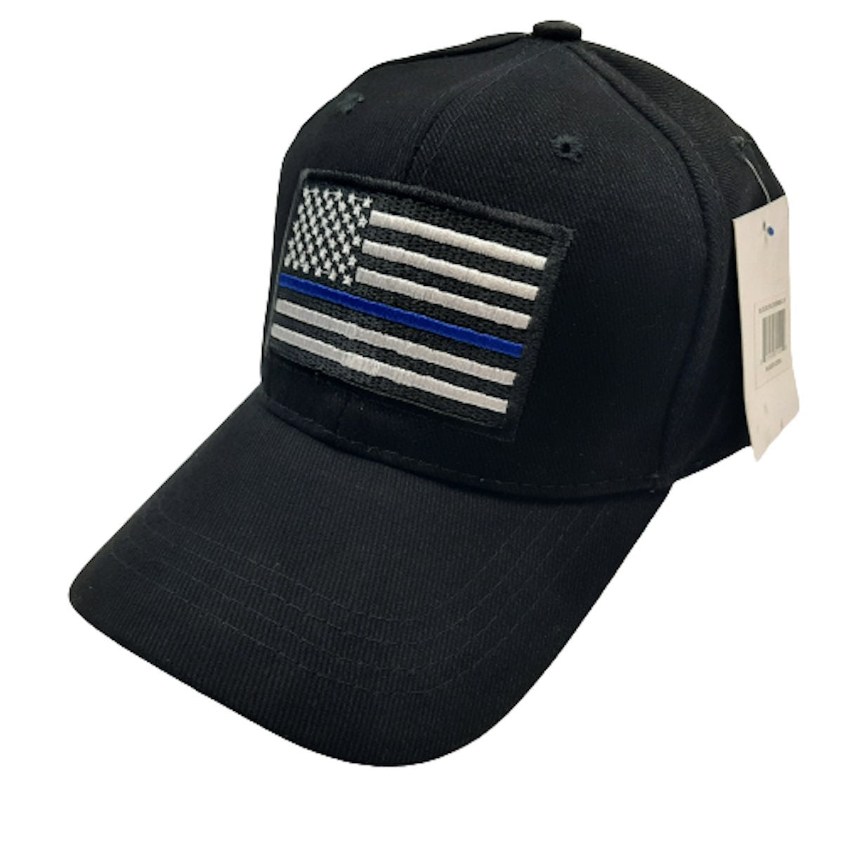Thin Blue Line Hat Strapback Baseball Cap Solid Black Embroidered Flag Police