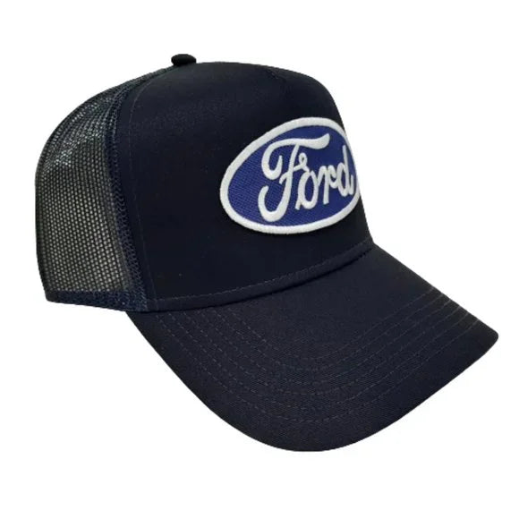 Ford Vintage Trucker Mesh Snapback Hat Cap Mid Profile Old School Patch