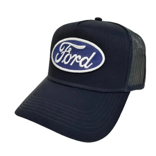 Ford Vintage Trucker Mesh Snapback Hat Cap Mid Profile Old School Patch