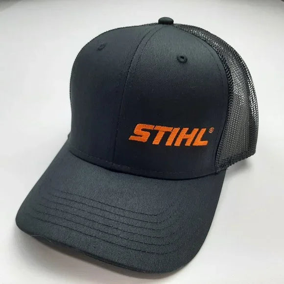STIHL Chainsaw Embroidered Cap Hat Mesh Snapback Black