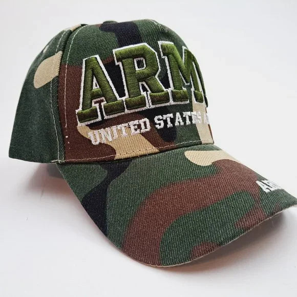 US Army Camouflage Baseball Cap Hat Embroidered Military Active or Veteran…