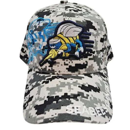 US Navy Seabees Can Do Men's Ball Cap Hat Embroidered Digital Camouflage