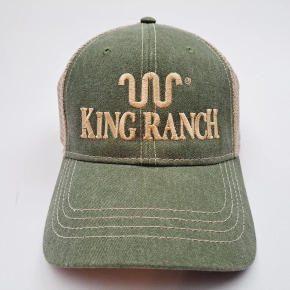 King Ranch Mesh Trucker Snapback Hat Cap Green Embroidered – Snapitback ...
