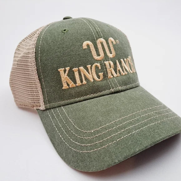 King Ranch Mesh Trucker Snapback Hat Cap Green Embroidered