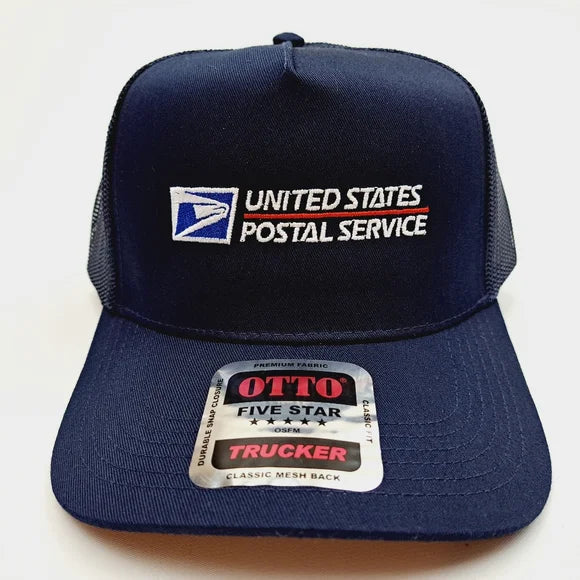 Postal Carrier Postman Post Office Hat Cap Vintage Trucker Mesh Snapback Blue